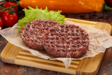 Raw burger cutlet