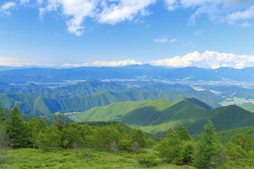 Fototapeta na wymiar 長野, 美ヶ原高原の景観　観光　旅行　信州
