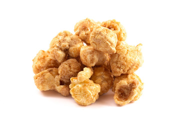 Churro Flavored Popcorn on a White Background