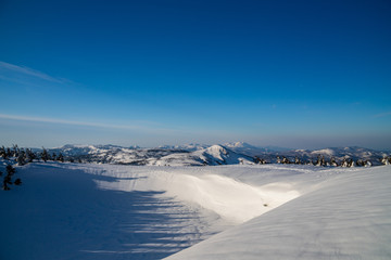 Snowy scenery of Hachimantai in Tohoku region