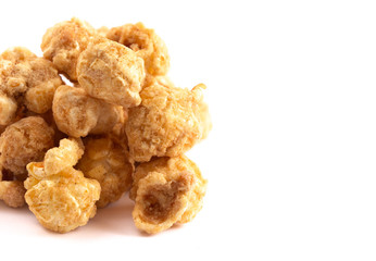 Churro Flavored Popcorn on a White Background