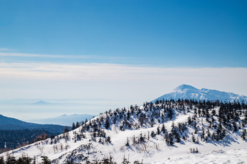 Snowy scenery of Hachimantai in Tohoku region