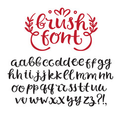 Brush hand drawn vector font