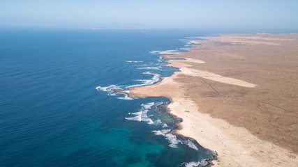 Fototapeta na wymiar aerial view north coast of fuerteventura