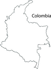 Colombia - High detailed outline map