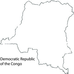 Democratic republic of the Congo - High detailed outline map