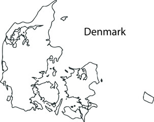 Fototapeta premium Denmark - High detailed outline map