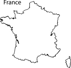 France - High detailed outline map
