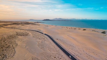 aerial view east coast of fuerteventura