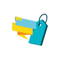 tag commercial with ribbon isolated icon
