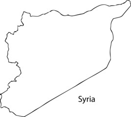 syria - High detailed outline map