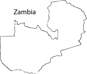 Zambia - High detailed outline map