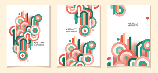 Abstract compositions from the rounded bands, futuristic and modern colors