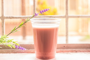 drink with straw and straw