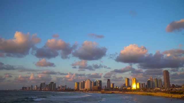 evening tel Aviv view from Jaffa embankment, Israel 2019 year