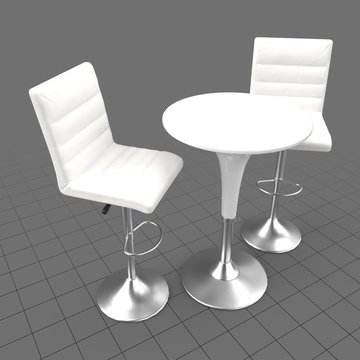 Round table with stools