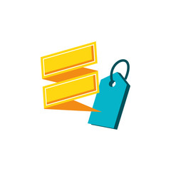 tag commercial with ribbon isolated icon