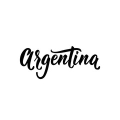 Argentina. Lettering. Ink illustration. Modern brush calligraphy.