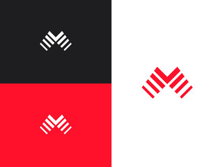 M Logo. Line creative symbol. Universal vector icon
