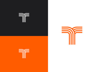 Letter T logo design template elements, concept icon.