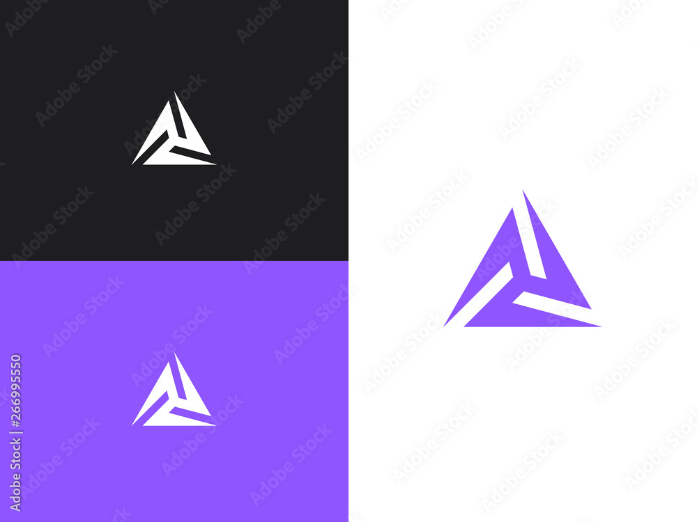 Canvas Prints minimalistic triangle geometric logo with ethno style