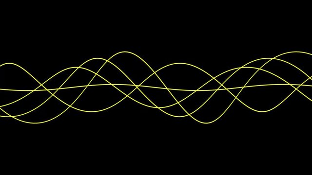  Animated diagram on the yellow oscilloscope signal on black backgrond.