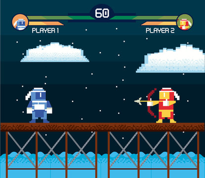 Retro videogame  screen arcade background card