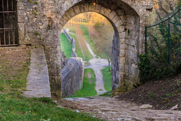 Fototapeta na wymiar City walls of Provins, France