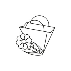 natural flower with bag shopping