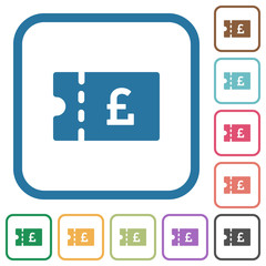 Fototapeta premium Pound discount coupon simple icons
