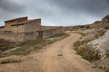 Fototapeta premium rustic corrals in Fortanete town, province of Teruel, Aragon, Spain
