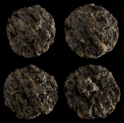 3D Render of Isolated Asteroids on Black Background © grasycho