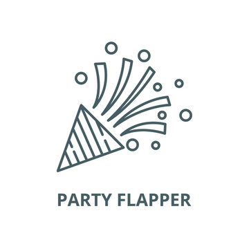 Party flapper vector line icon, outline concept, linear sign