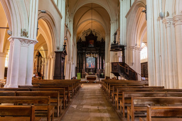 Provins, France - February 18 2019: Interior of Église Saint-Ayoul de Provins