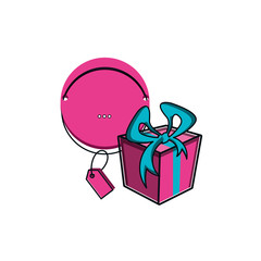 gift box with tag commercial isolated icon