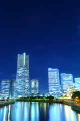 横浜の夜景　都市景観, 街並み, アーバン, みなとみらい