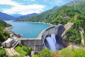 夏の黒部ダム　観光, 富山, ダム