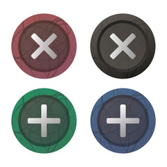 Fototapeta premium Checkmark Cross Buttons 3d