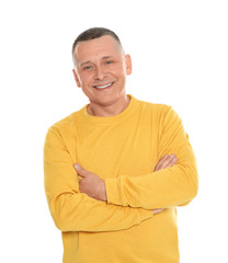 Obraz premium Portrait of mature man on white background