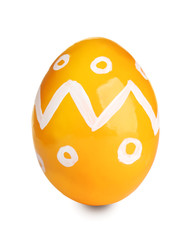 Bright painted Easter egg on white background