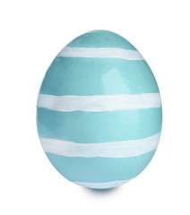 Bright painted Easter egg on white background