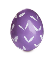 Bright painted Easter egg on white background