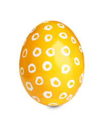 Bright painted Easter egg on white background