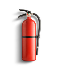 fire extinguisher with reflection on white background