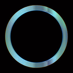 Metalline Meander Pattern - Round Meandering Frame - Ornament of Ancient Greece