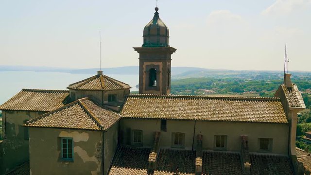 BRACCIANO, Italy Castello Orsini Odescalchi, exterior, lake. 4k