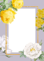 Floral design wedding invitation mockup