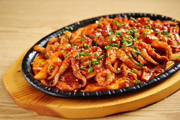 Korean spicy stir fried octopus 