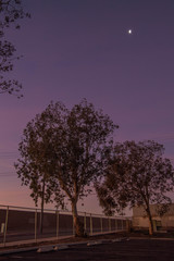 Fototapeta na wymiar 紫、空、月、駐車場