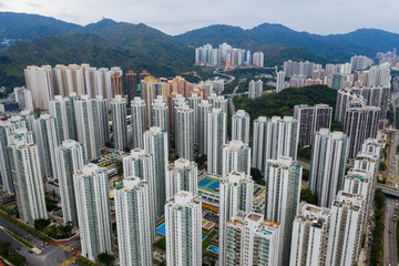 Top view of city in Hong Kong